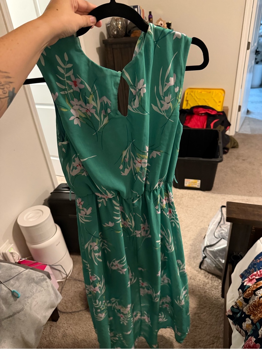 C Green Floral Wrap-Front Midi Dress - Picture 2 of 3